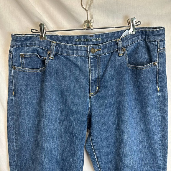 Michael Kors Y2K Wide Leg Jeans Women’s 12 Blue Denim Cotton Blend - Picture 4 of 12